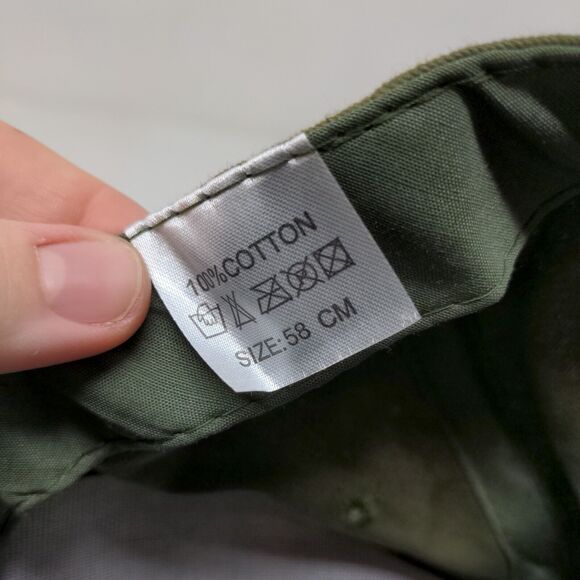 Unbranded Men's Strapback Hat Green Size 58CM Blank 100% Cotton - Picture 7 of 7